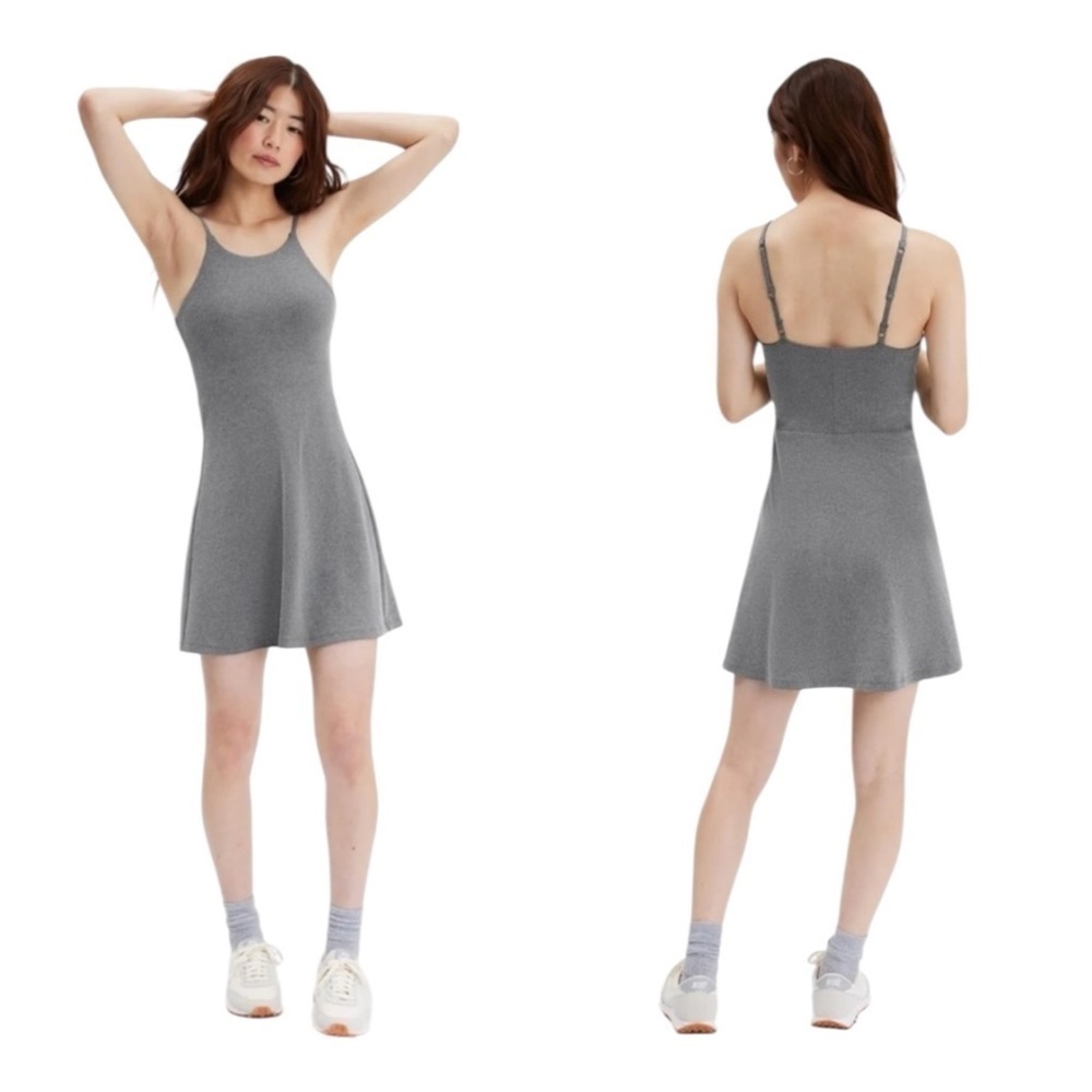 NWT! Girlfriend Collective Gravel Heather Gray Naomi Workout Dress. Size XXXL.